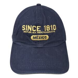 Since 1810 Republica Indepeniente Mexico Baseball Cap Blue One Size Adjustable